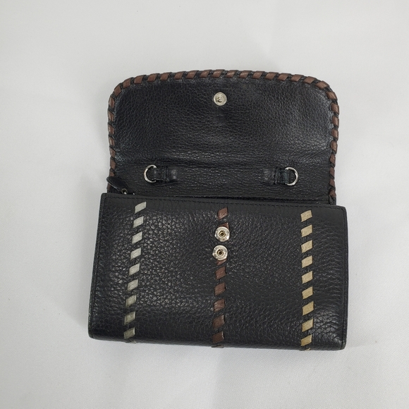 Vtg Brighton Black Pebble Leather Clutch Organizer Wallet 7 Pocket, 8 Card EUC. - Picture 6 of 16